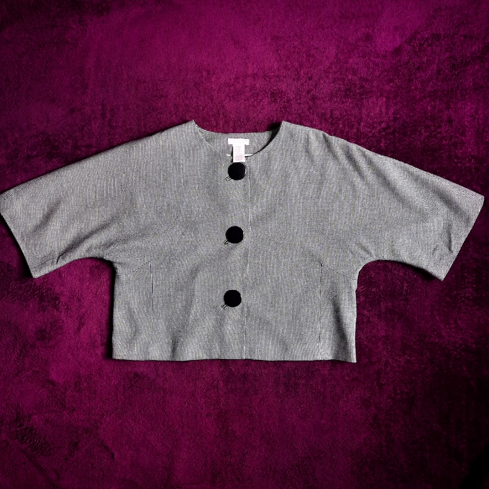 Worthington L Petite Black and White Houndstooth Jacket